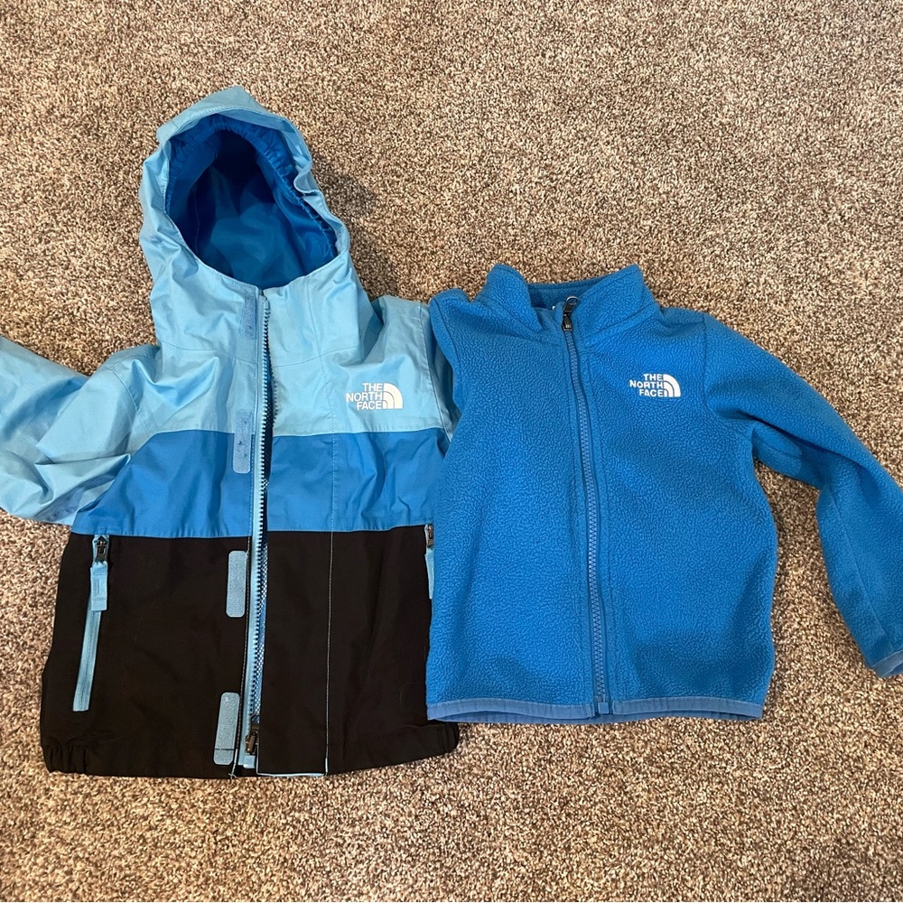 2t Northface 2 in 1 triclimate jacket and fleece